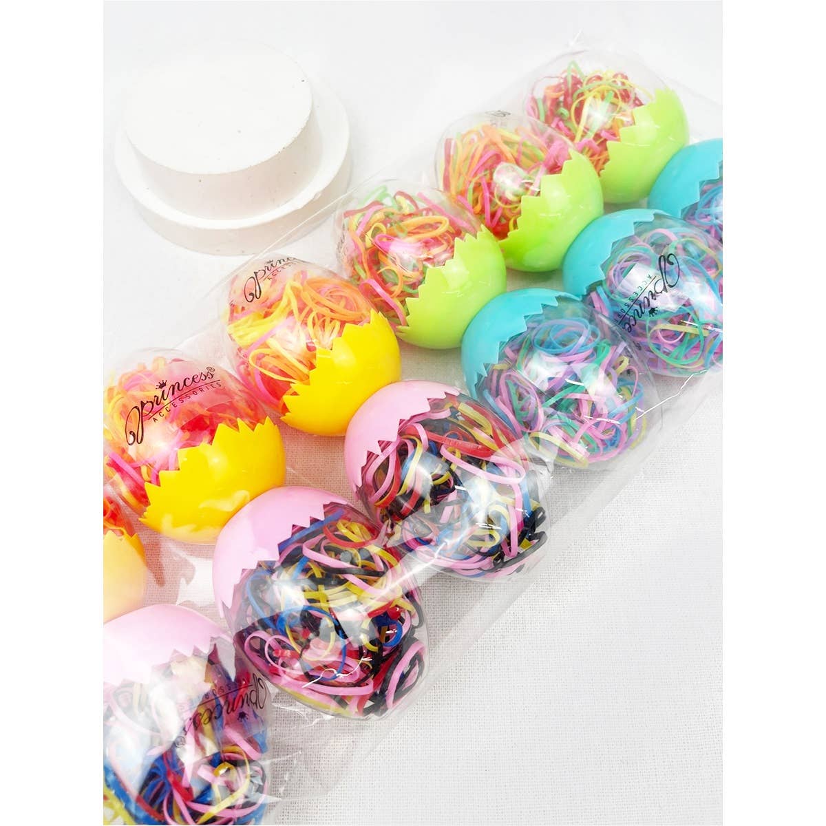 Rubber Elastic Hair Tie in Egg Container
