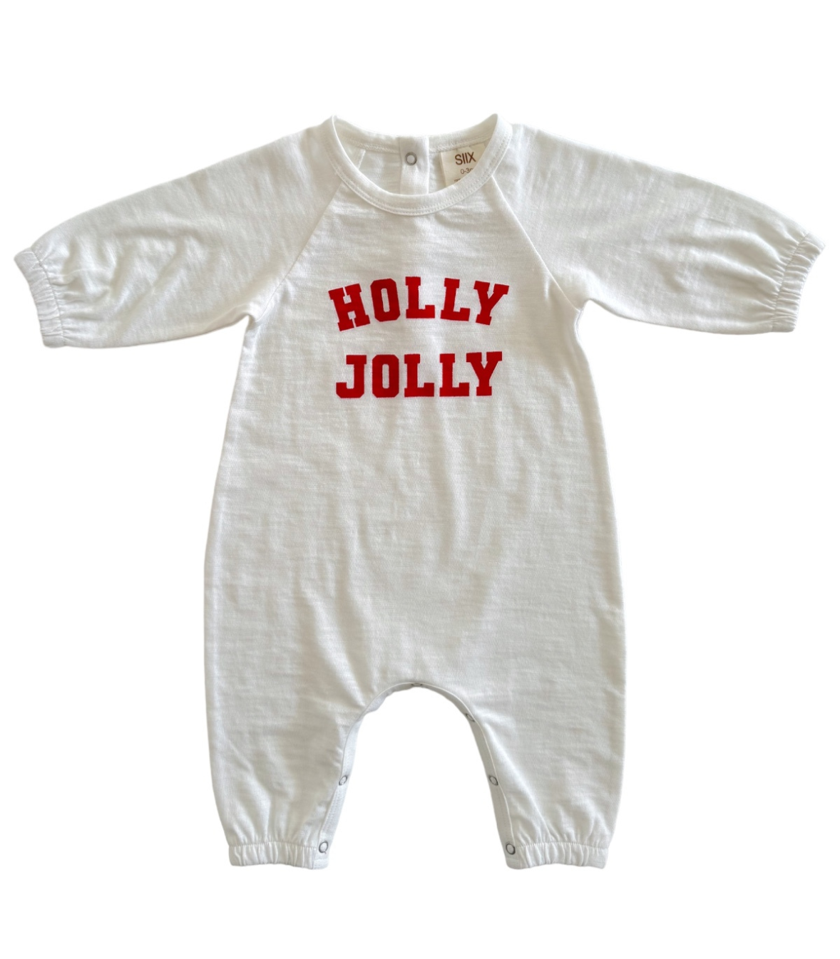 Holly Jolly White | Organic Long Sleeve Jumpsuit
