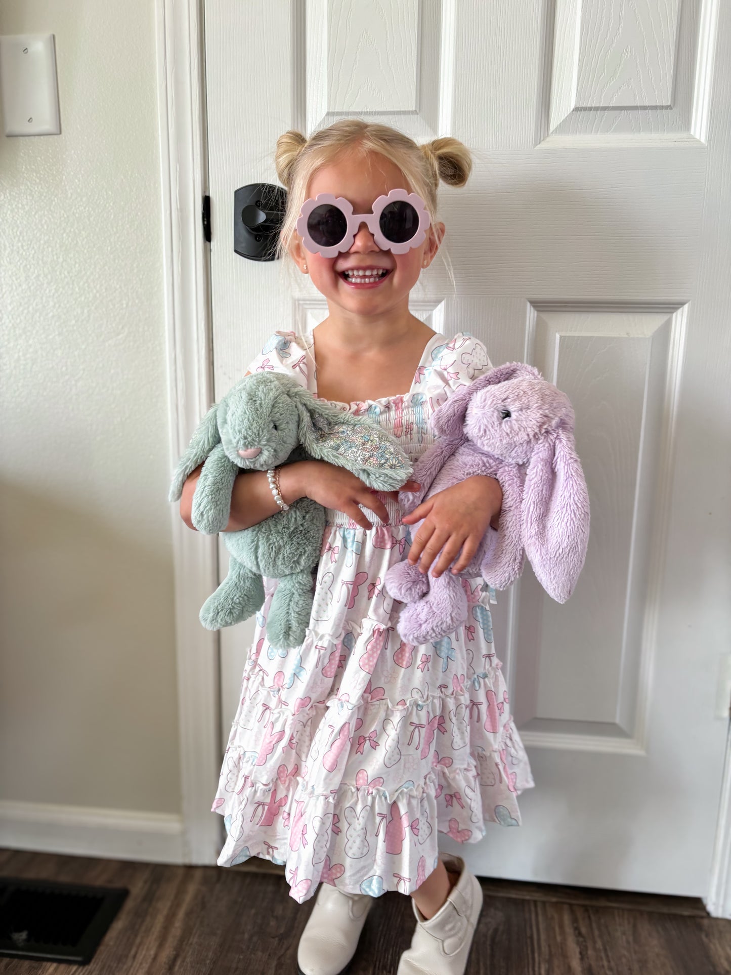 Bows & Bunnies Ruffled Tiered Dress