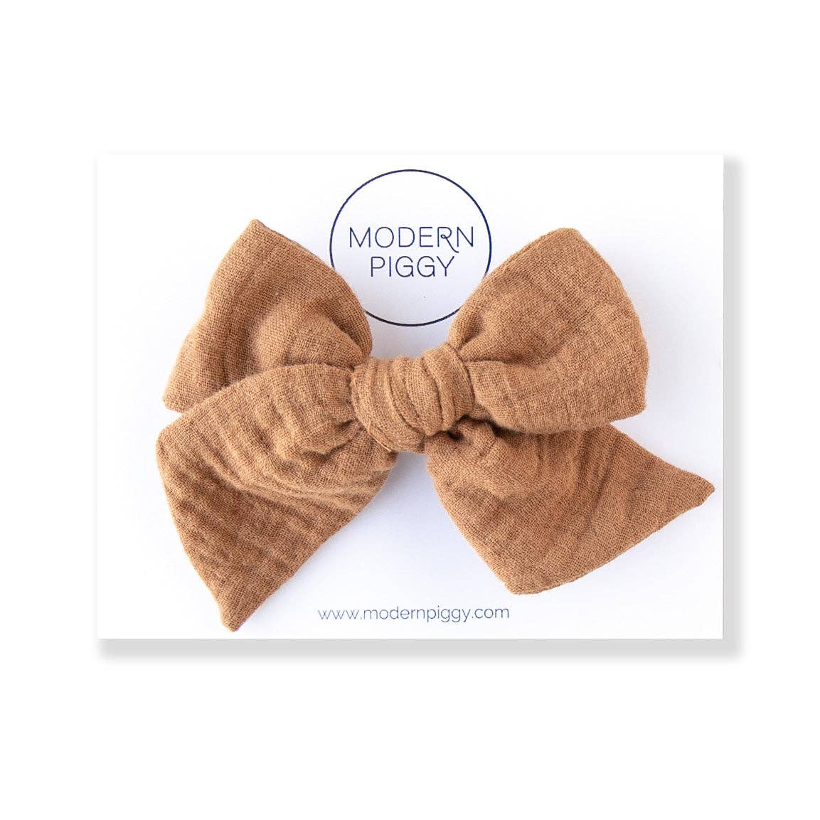 Gauze Oversized Hand-tied Bow | Copper