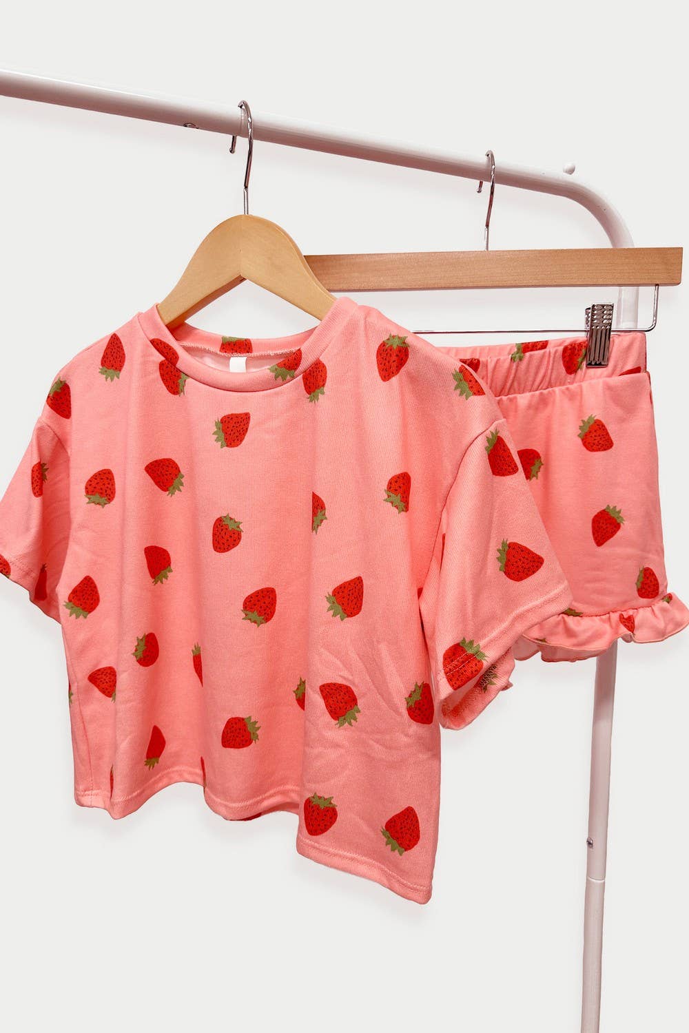 Strawberry Printed Ruffle Set