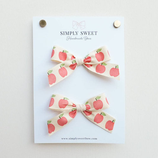 Apple Ribbon Pigtail Set