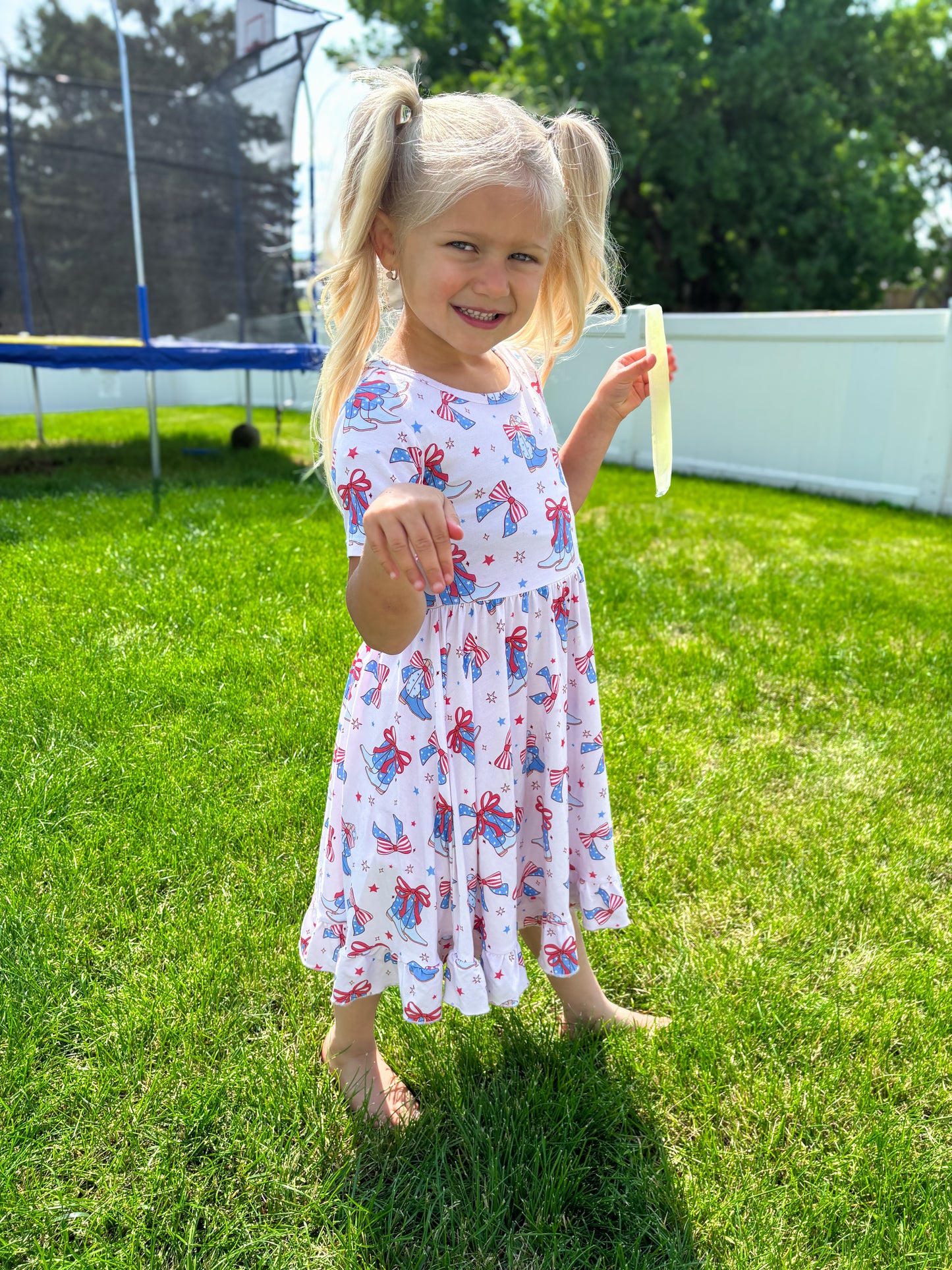 Boots N' Bows Ruffle Twirl Dress
