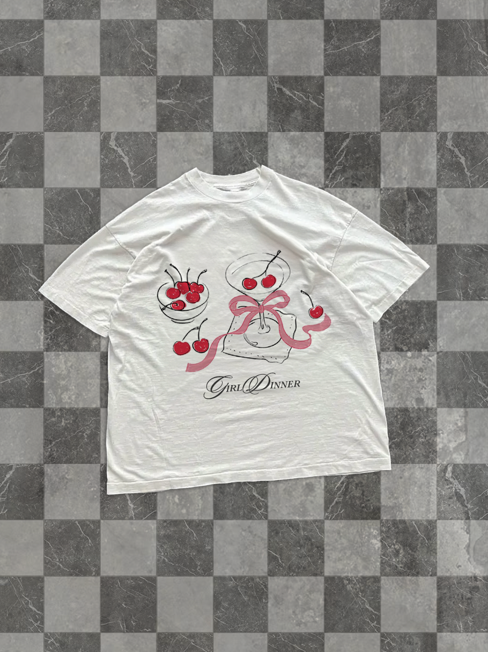 Girl Dinner Martini Cocktail Graphic T-Shirt